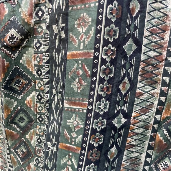 Western Style Silk Patterned Shirt, Size L - Picture 3 of 5